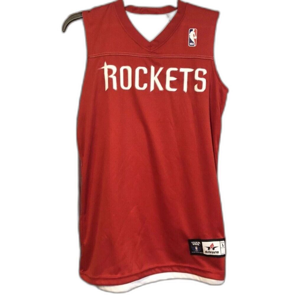 Houston Rockets Reversible Jersey Youth L Alleson Athletic Team NBA Red White